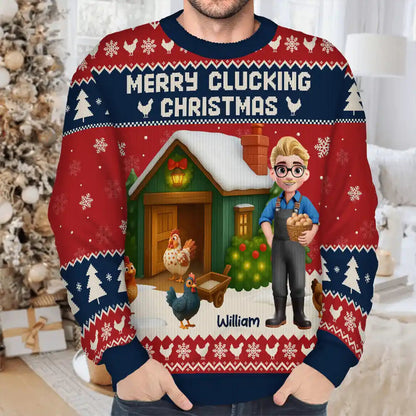 All I Want for Christmas Is Chickens - Personalized Unisex Ugly Sweater