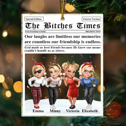 A True Friendship Is A Journey The Besties Times - Personalized Custom Shaped Acrylic Ornament