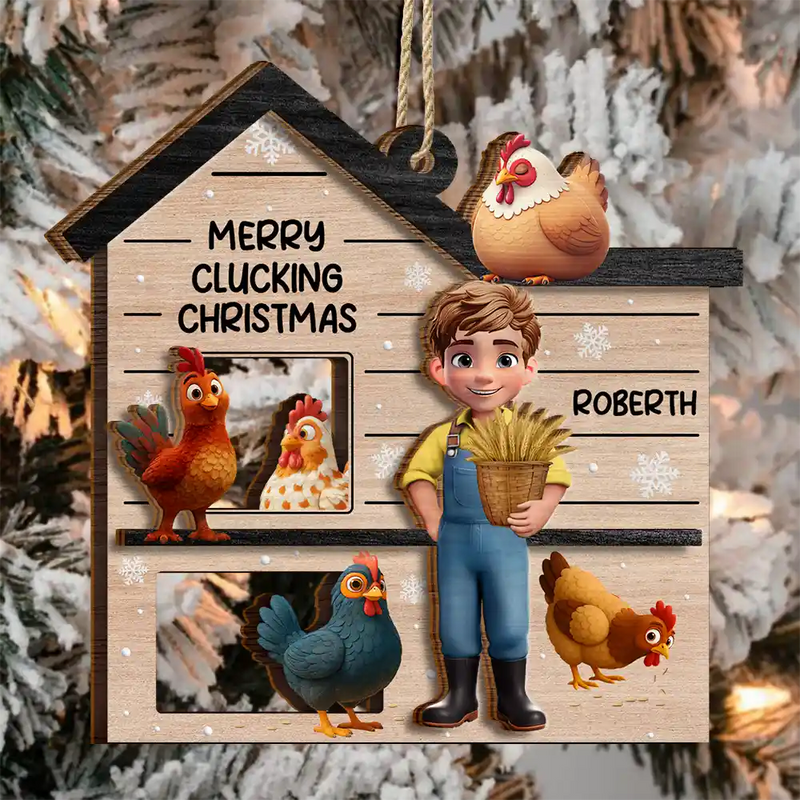All I Want For Christmas Is Chickens - Personalized Wooden Ornament