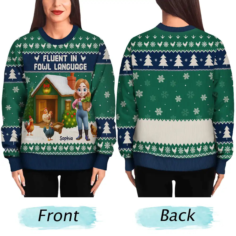 All I Want for Christmas Is Chickens - Personalized Unisex Ugly Sweater