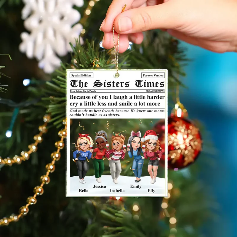 A True Friendship Is A Journey The Besties Times - Personalized Custom Shaped Acrylic Ornament