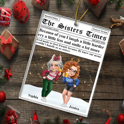 A True Friendship Is A Journey The Besties Times - Personalized Custom Shaped Acrylic Ornament