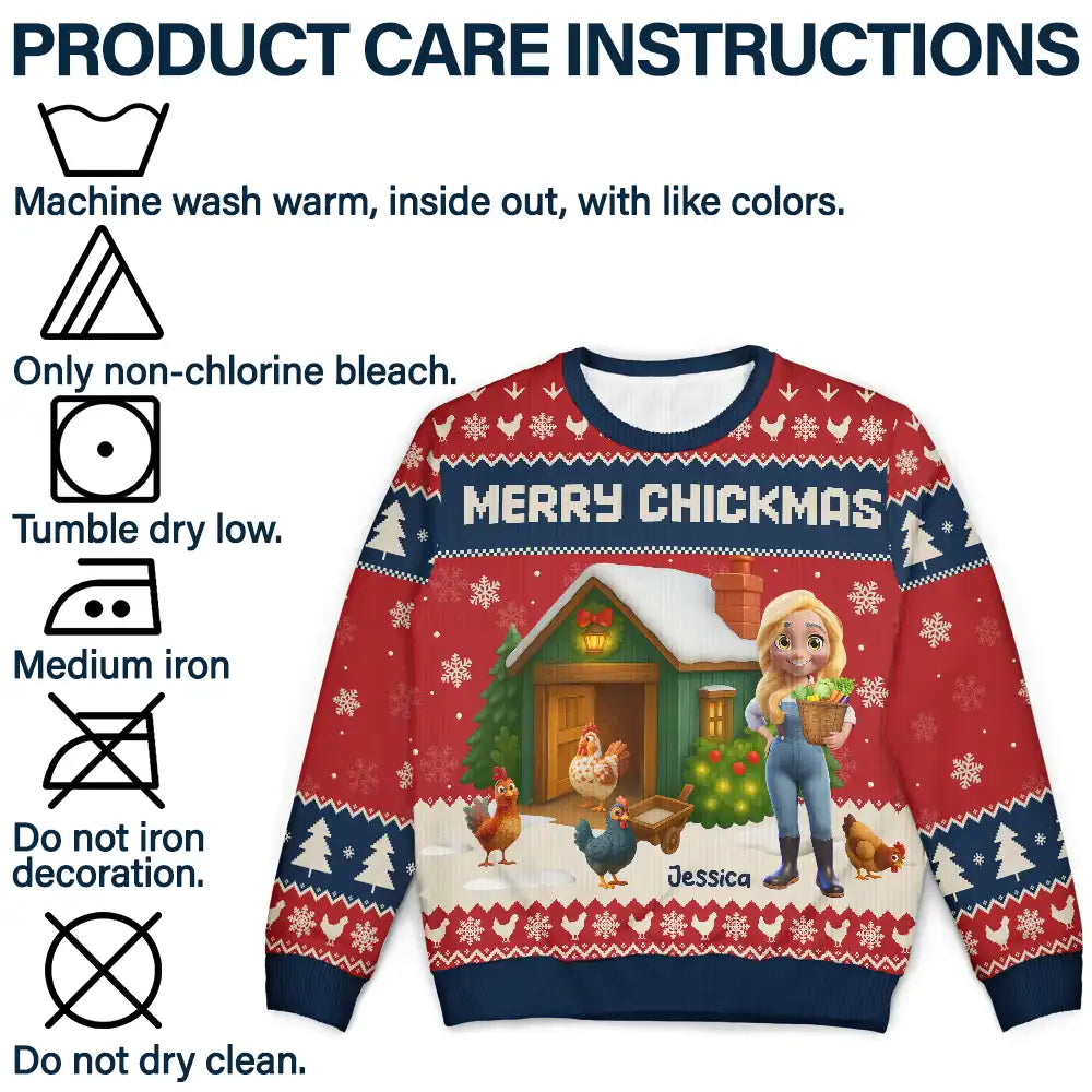 All I Want for Christmas Is Chickens - Personalized Unisex Ugly Sweater