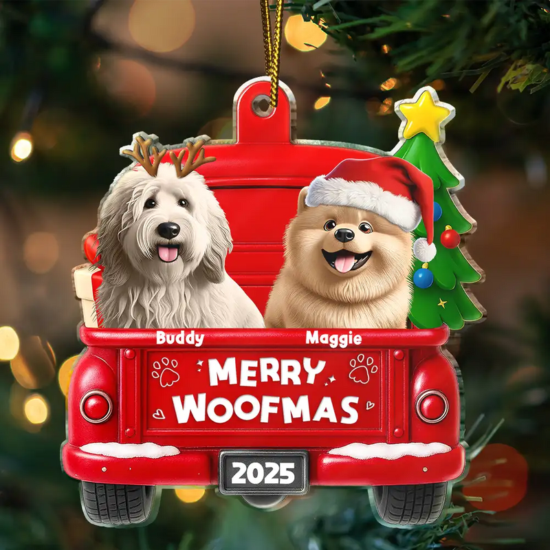 Merry Christmas Pet Lovers - Personalized Custom Shaped Acrylic Ornament