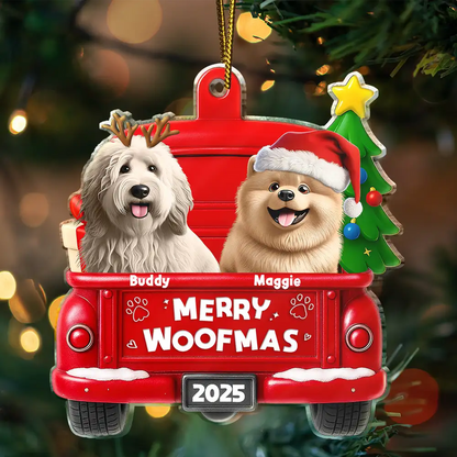 Merry Christmas Pet Lovers - Personalized Custom Shaped Acrylic Ornament