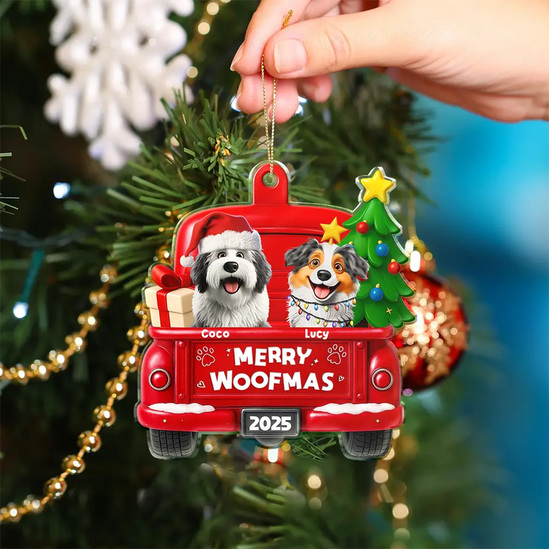 Merry Christmas Pet Lovers - Personalized Custom Shaped Acrylic Ornament