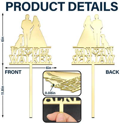 Mr & Mrs Pet Couple Wedding - Personalized Cake Topper