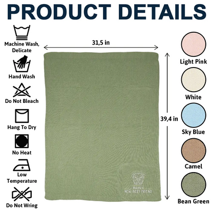 New Best Friend Baby - Personalized Embroidered Knitted Baby Blanket