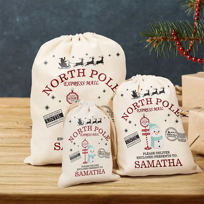 North Pole Express Mail - Personalized Favor Bag