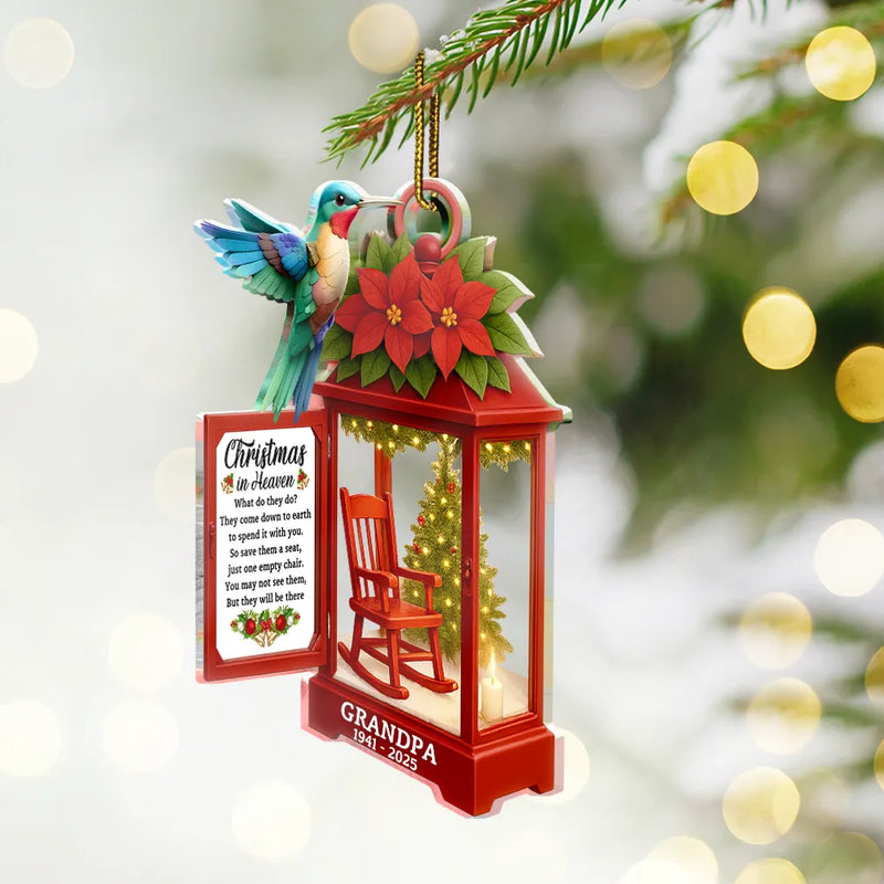 Christmas In Heaven 3D Effect Memorial Bird - Personalized Custom Shaped Acrylic Ornament