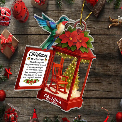 Christmas In Heaven 3D Effect Memorial Bird - Personalized Custom Shaped Acrylic Ornament