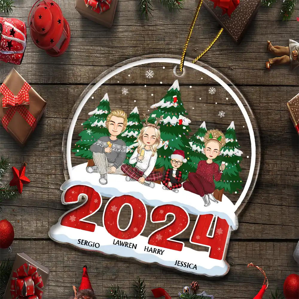 2024 Christmas Family A Whole Lot Of Love - Personalized Custom Shaped Acrylic Ornament