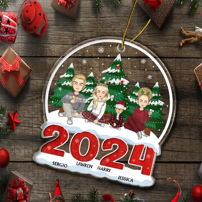 2024 Christmas Family A Whole Lot Of Love - Personalized Custom Shaped Acrylic Ornament