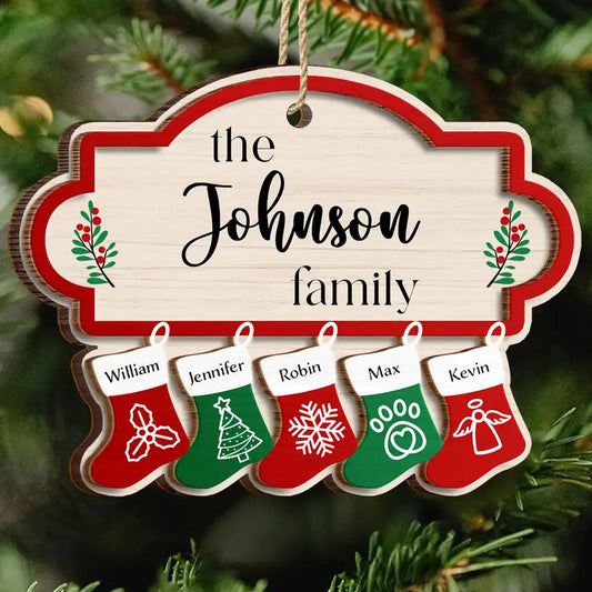 The Family Stockings - Personalized Wooden Ornament