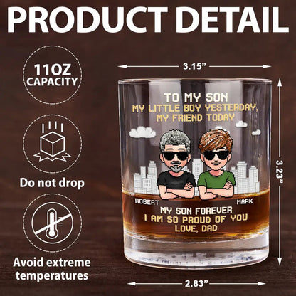 To My Son I Am So Proud Of You - Personalized Whiskey Glass
