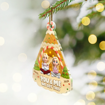 You And Me Waffle Christmas Tree - Personalized Custom Shaped Acrylic Ornament
