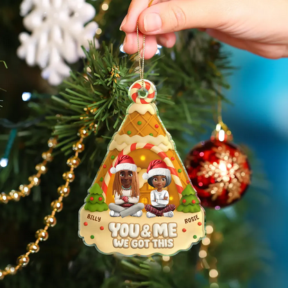 You And Me Waffle Christmas Tree - Personalized Custom Shaped Acrylic Ornament