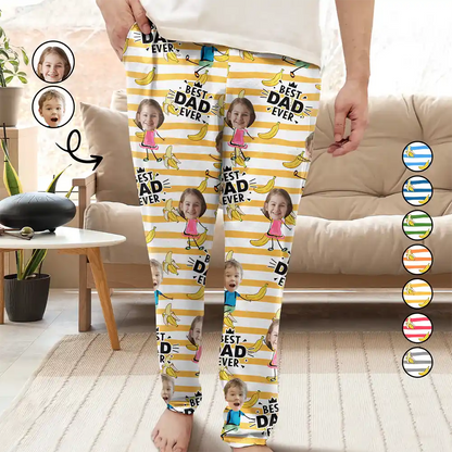 Custom Photo Funny Banana Best Dad Ever - Personalized Pajama Pants