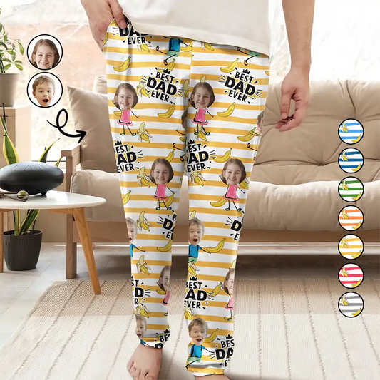 Custom Photo Funny Banana Best Dad Ever - Personalized Pajama Pants