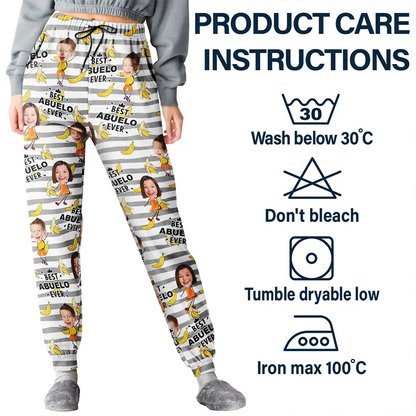 Custom Photo Funny Banana Best Dad Ever - Personalized Pajama Pants
