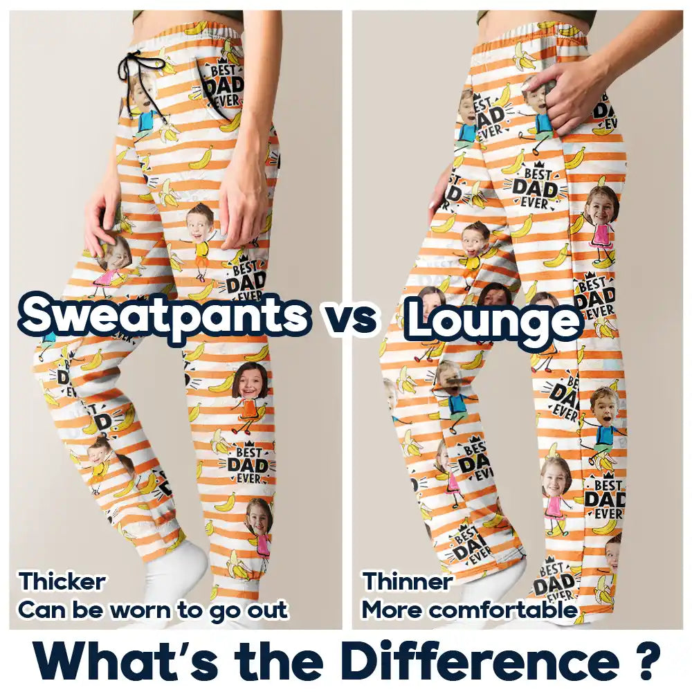 Custom Photo Funny Banana Best Dad Ever - Personalized Pajama Pants