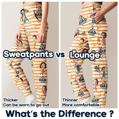 Custom Photo Funny Banana Best Dad Ever - Personalized Pajama Pants