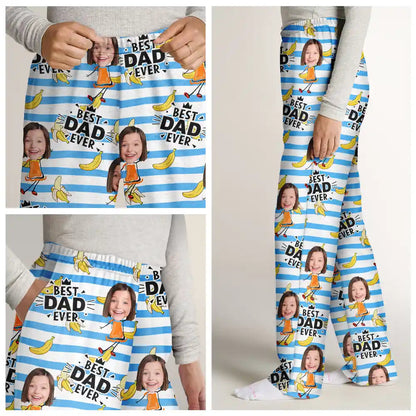 Custom Photo Funny Banana Best Dad Ever - Personalized Pajama Pants