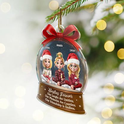 Limitless Laugh Countless Memories Endless Friendship Besties - Personalized Custom Shaped Acrylic Ornament