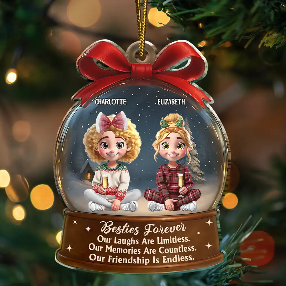 Limitless Laugh Countless Memories Endless Friendship Besties - Personalized Custom Shaped Acrylic Ornament
