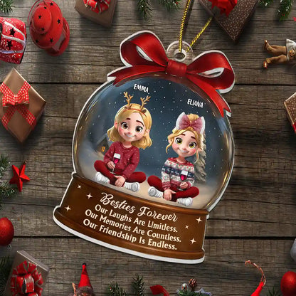 Limitless Laugh Countless Memories Endless Friendship Besties - Personalized Custom Shaped Acrylic Ornament